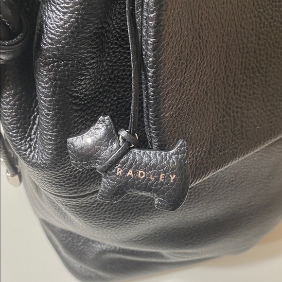 New Radley London Black Flap-over Leather Backpack - Picture 7 of 13